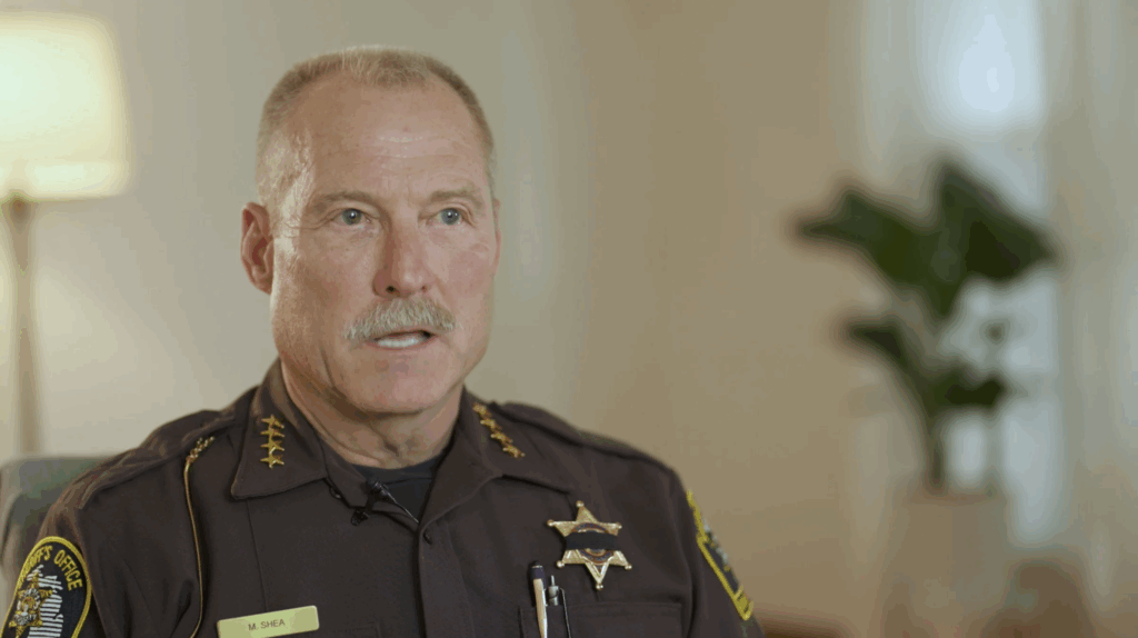 sheriff giving an interview